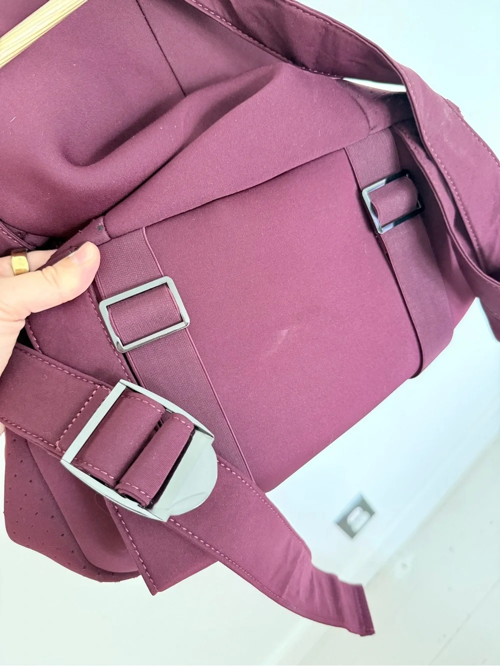 Sweaty Betty All Sport Burgundy Neoprene-Style Women's Backpack